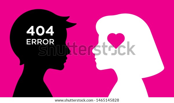 Silhouette of a boy and a girl. The girl loves\
the boy, but he does not love her. The concept of children\'s love,\
relationships, drama and unrequited love. Vector illustration for a\
blog or poster.