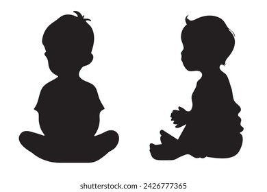 silhouette of a boy and a girl on a white background