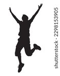 silhouette of boy jumping in the air