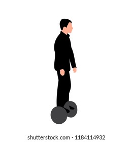 silhouette of boy on gyroscope