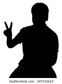 silhouette of a boy on white background vector