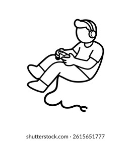 silhouette of a boy playing video game