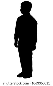 Silhouette of a boy standing 