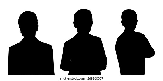 silhouette of boy in suit on white background vector