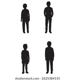 silhouette of boys , boys standing 