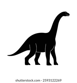 Silhouette of a Brachiosaurus Dinosaur Illustration