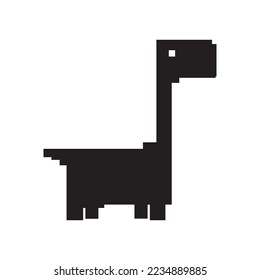 Silhouette brachiosaurus dinosaurs, Cute dinosaurs cartoon characters, Vector illustrations isolated.