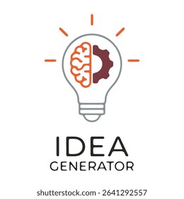 Silhouette of a brain gear, symbolizing idea generation and innovation.