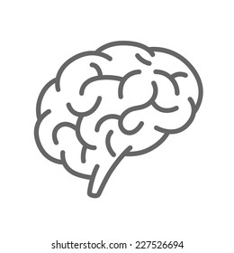 Silhouette of the brain on a white background, Brain icon line, Vector illustration