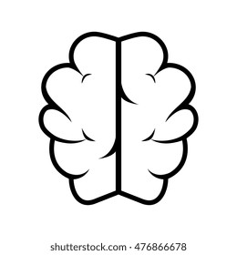 silhouette brain thinking idea isolated
