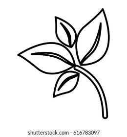 silhouette of branch with leaves icon flat vector illustration
