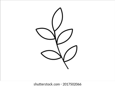 silhouette of branch and leaves vector illustration
