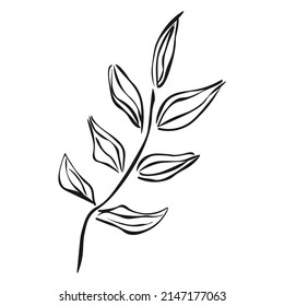 Silhouette Branch Leaves Vector Illustration Isolated Stock Vector 