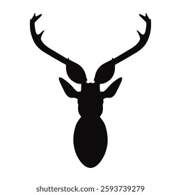 Silhouette branding deer head design vector download