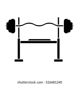 silhouette brench press exercise gym design