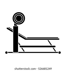 silhouette brench press with weight barbell sport