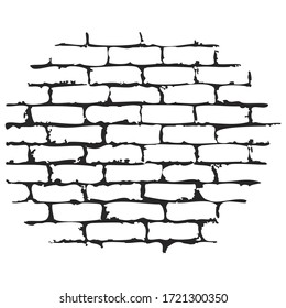 Silhouette of a brick wall, bricks texture. The brickwork of the old background, texture. Brick silhouette. Texture for poster, fabric, background and different print production.