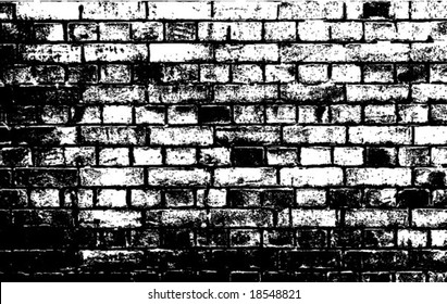 Silhouette of brick wall. VECTOR