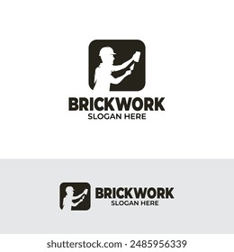 Silhouette of brick work logo design inspiration