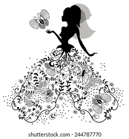 silhouette of a bride 