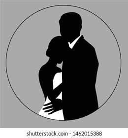 silhouette of bride and groom