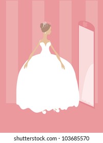 Silhouette Bride in Mirror