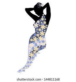 Silhouette of a Bride.Vector Illustration