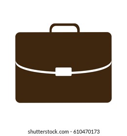 silhouette briefcase executive icon flat vector illustration