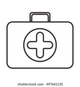 silhouette with briefcase first aid