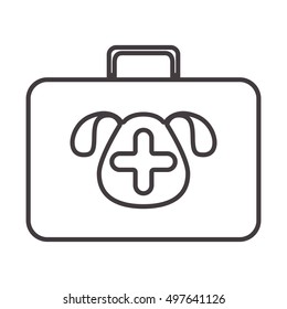 silhouette with briefcase first aid vet