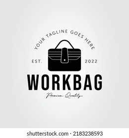 Silhouette-Aktenkoffer oder Bürobeutel-Logo, Vektorgrafik-Design