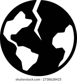 Silhouette broken globe shattered earth crisis conceptual vector Illustrator