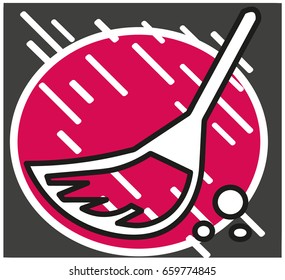 Silhouette of broomstick.Vector illustration
