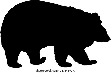 Silhouette Brown Bear On White Background Stock Vector (Royalty Free ...