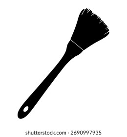 Silhouette des Pinsels auf weißem Hintergrund