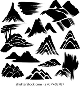 Silhouette of a brush stroke design, ideal for artistic backgrounds, creative projects, or adding a hand-painted touch to digital artwork.
