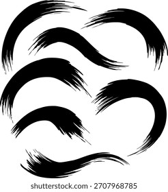 A silhouette of a brush stroke, suitable for design elements, backgrounds, or artistic compositions. Includes various color options and font styles.