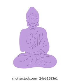 Silhouette Buddah statue. Vector illustration  on white background