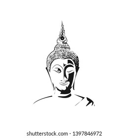 Silhouette of the Buddha .