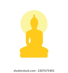 silhouette of Buddha in gold color
