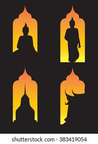 Silhouette of a Buddha vector