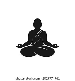 silhouette Buddhist monk meditating
illustration 