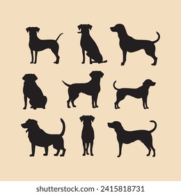 silhouette Buddy dog set Clipart