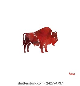 silhouette of the buffalo