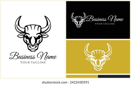 silhouette buffalo bull bison logo