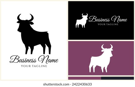 silhouette buffalo bull bison logo