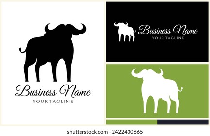 silhouette buffalo bull bison logo