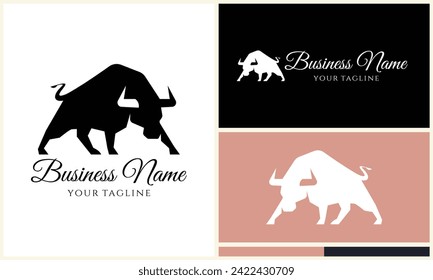 silhouette buffalo bull bison logo