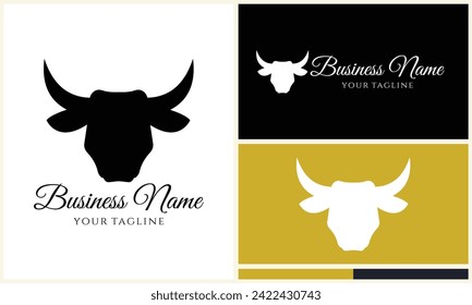 silhouette buffalo bull bison logo