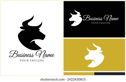 silhouette buffalo bull bison logo